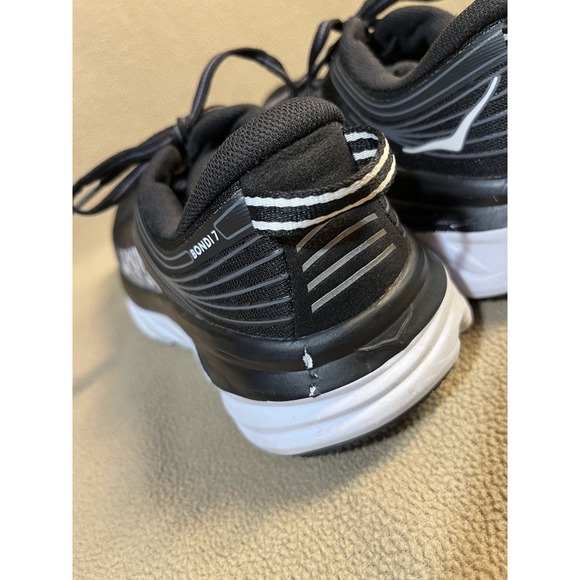 Hoka Bondi 7 Black Running Shoes Woman's Size 7.5 - Picture 8 of 16